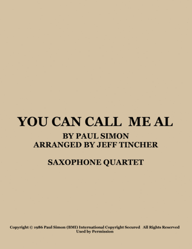 You Can Call Me Al (arr. Jeff Tincher)