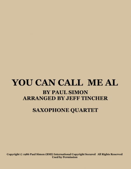 You Can Call Me Al (arr. Jeff Tincher)