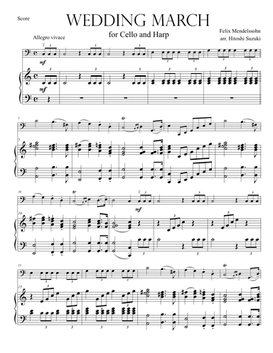 Wedding March for Cello-Harp Duo (arr. Hitoshi Suzuki)