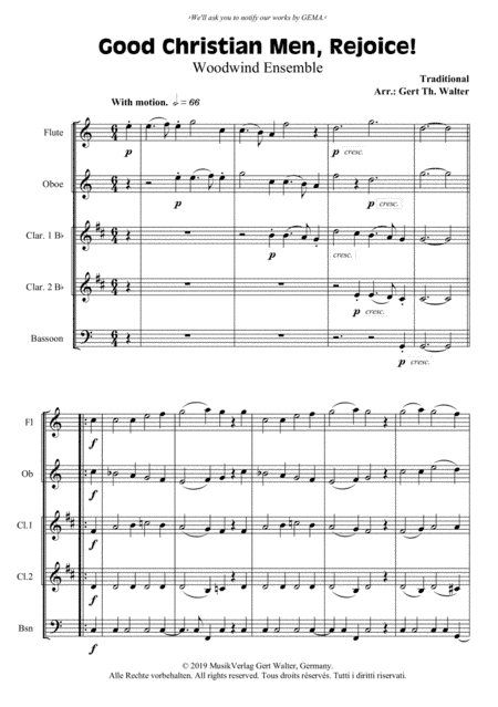 Good Christian Men, Rejoice! (arr. Gert Th. Walter)