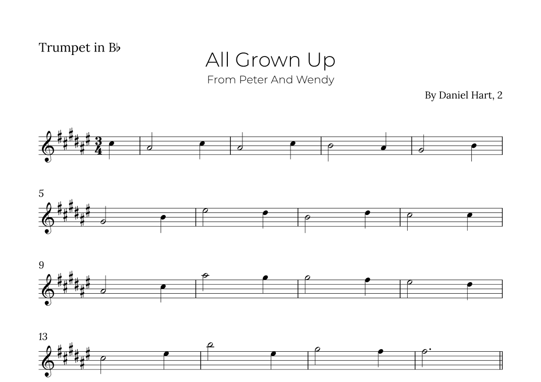 All Grown Up (arr. Alex Nunes Rodrigues)