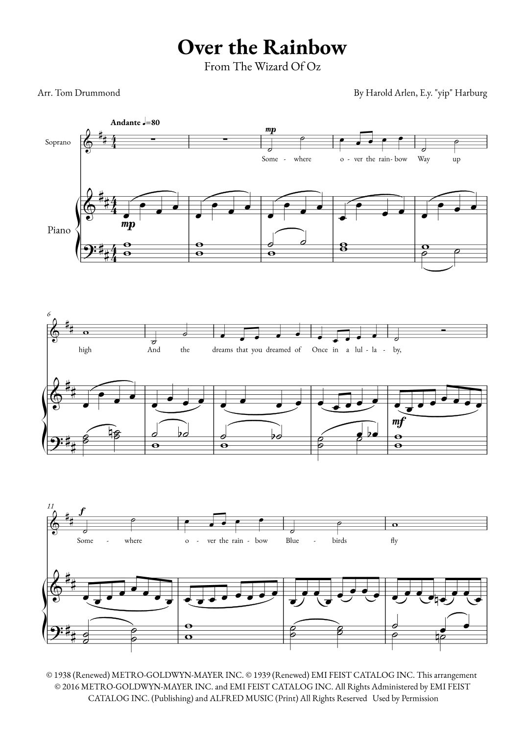 Over The Rainbow (arr. Tom Drummond)