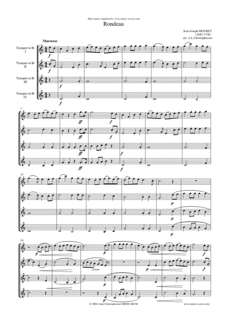 Rondeau - Bridal Fanfare - Trumpet Quartet (arr. Anne L Christopherson GRSM ARCM)