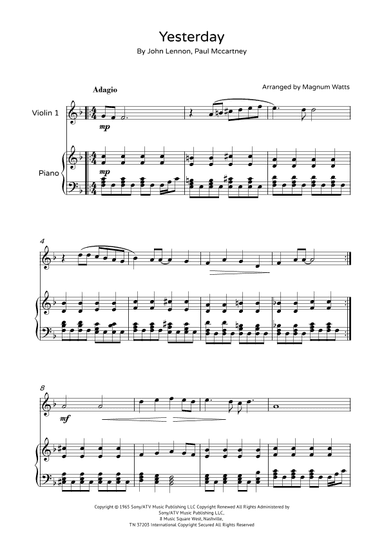 Yesterday (arr. Magnum Watts)