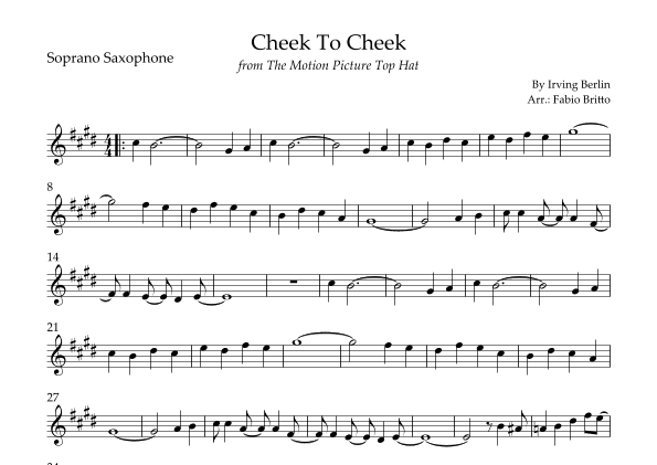 Cheek To Cheek (arr. Fabio Britto)