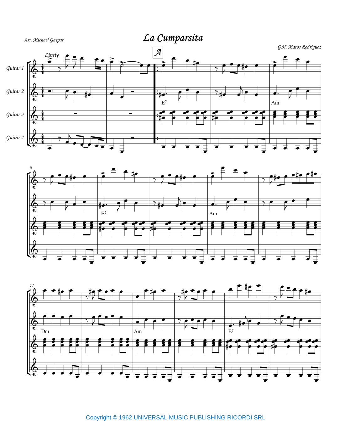 La Cumparsita (arr. Michael Gaspar)