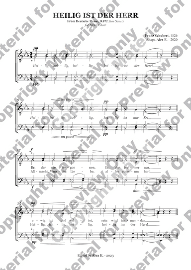 Heilig ist der Herr - For Men's Choir (arr. Alex E.)