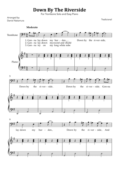Down By The Riverside (For Trombose Solo and Easy Piano) (arr. Daniel Nakamura)