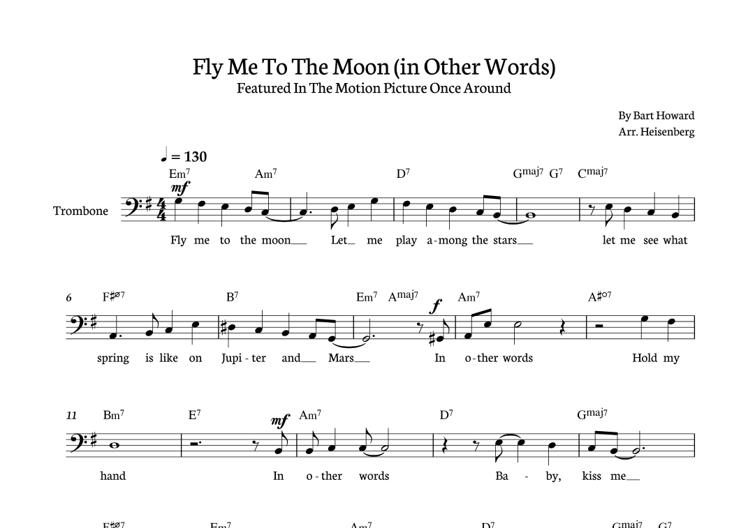 Fly Me To The Moon (in Other Words) (arr. Heisenberg)