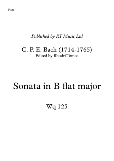 CPE Bach Wq125 - Sonata - solo parts (arr. Rhodri Tomos)
