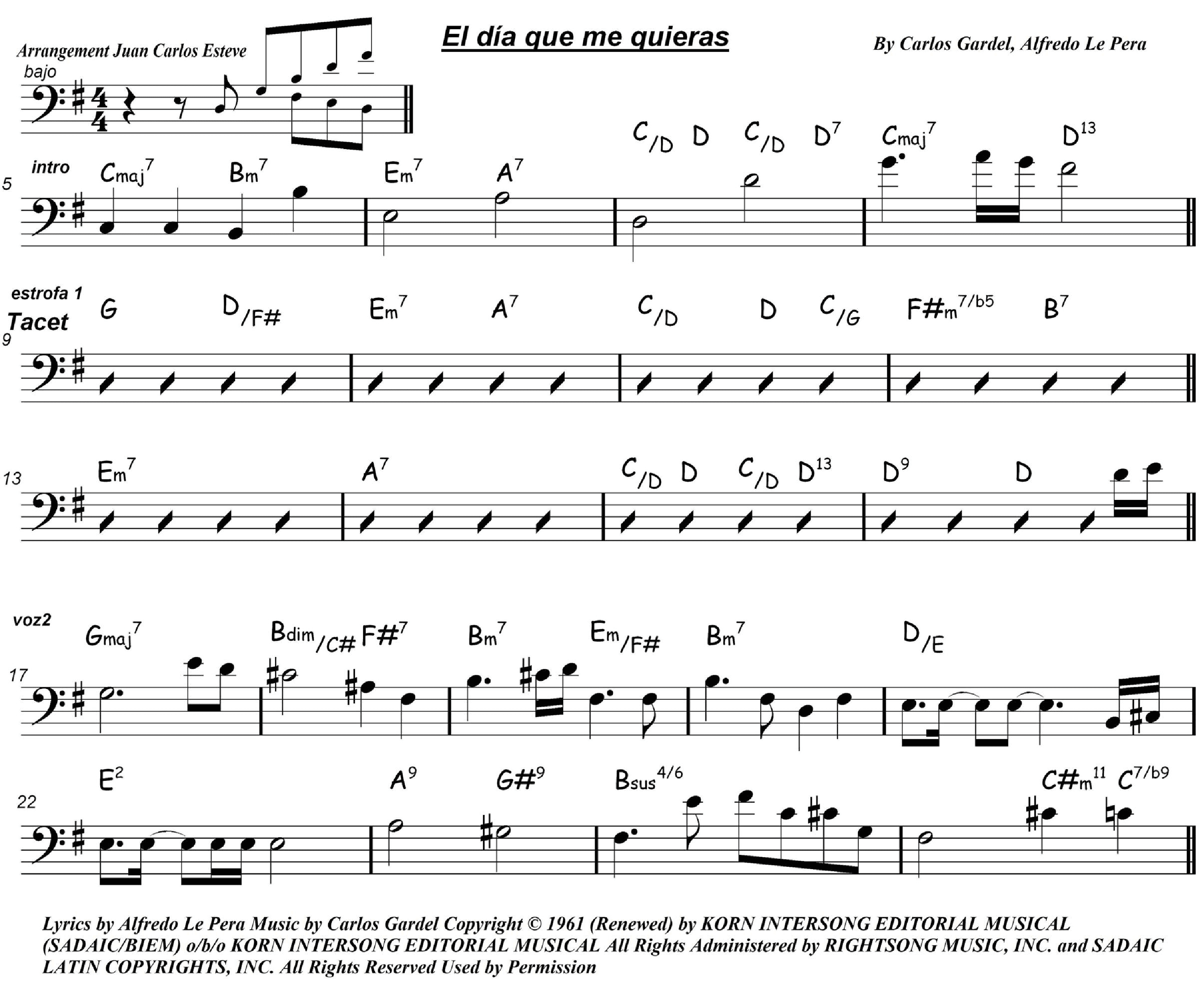 El Dia Que Me Quieras (arr. juan carlos esteve / Gran Coda)