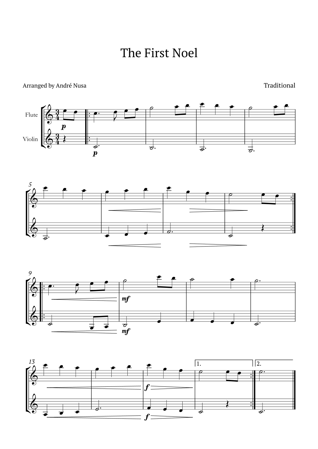 The First Noel (arr. André Nusa)