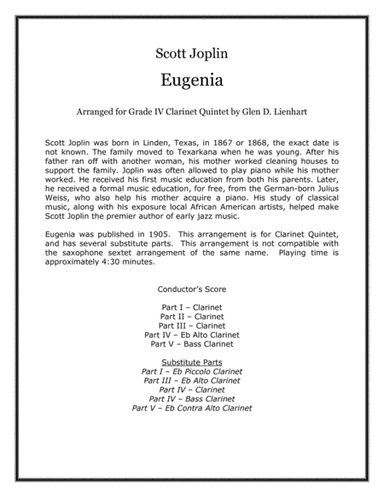 Eugenia (Clarinets) (arr. Glen D. Lienhart)