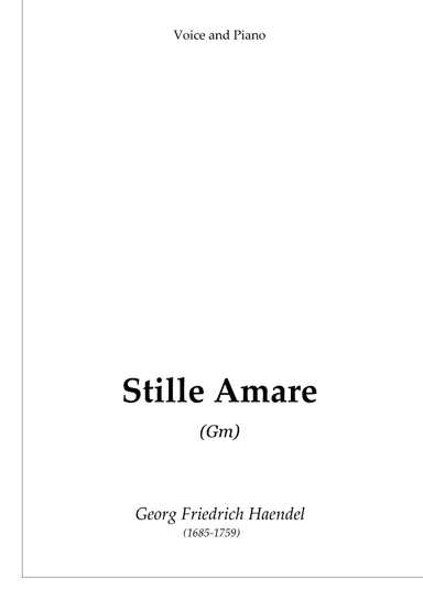 Stille Amare (Gm) (arr. Passoni Music)