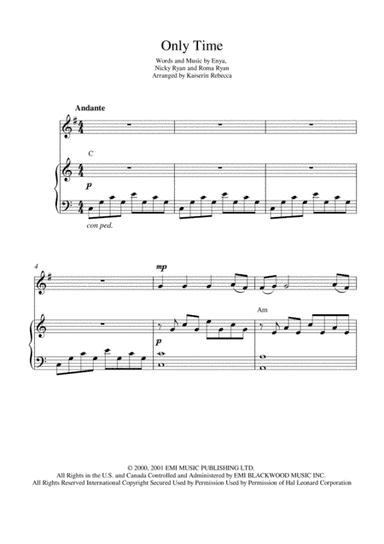 Only Time (arr. Kaiserin Rebecca)