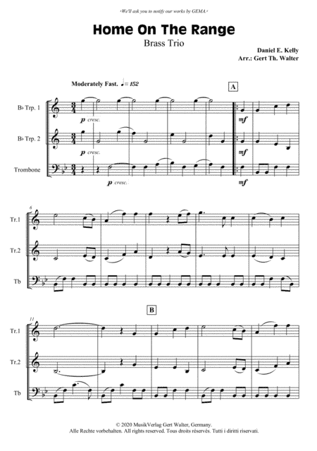 Home On The Range (arr. Gert Th. Walter)