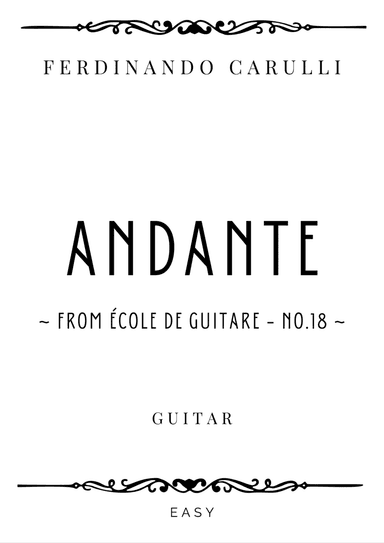 Carulli - Andante in A Minor - Easy (arr. Piacere Music Sheets)