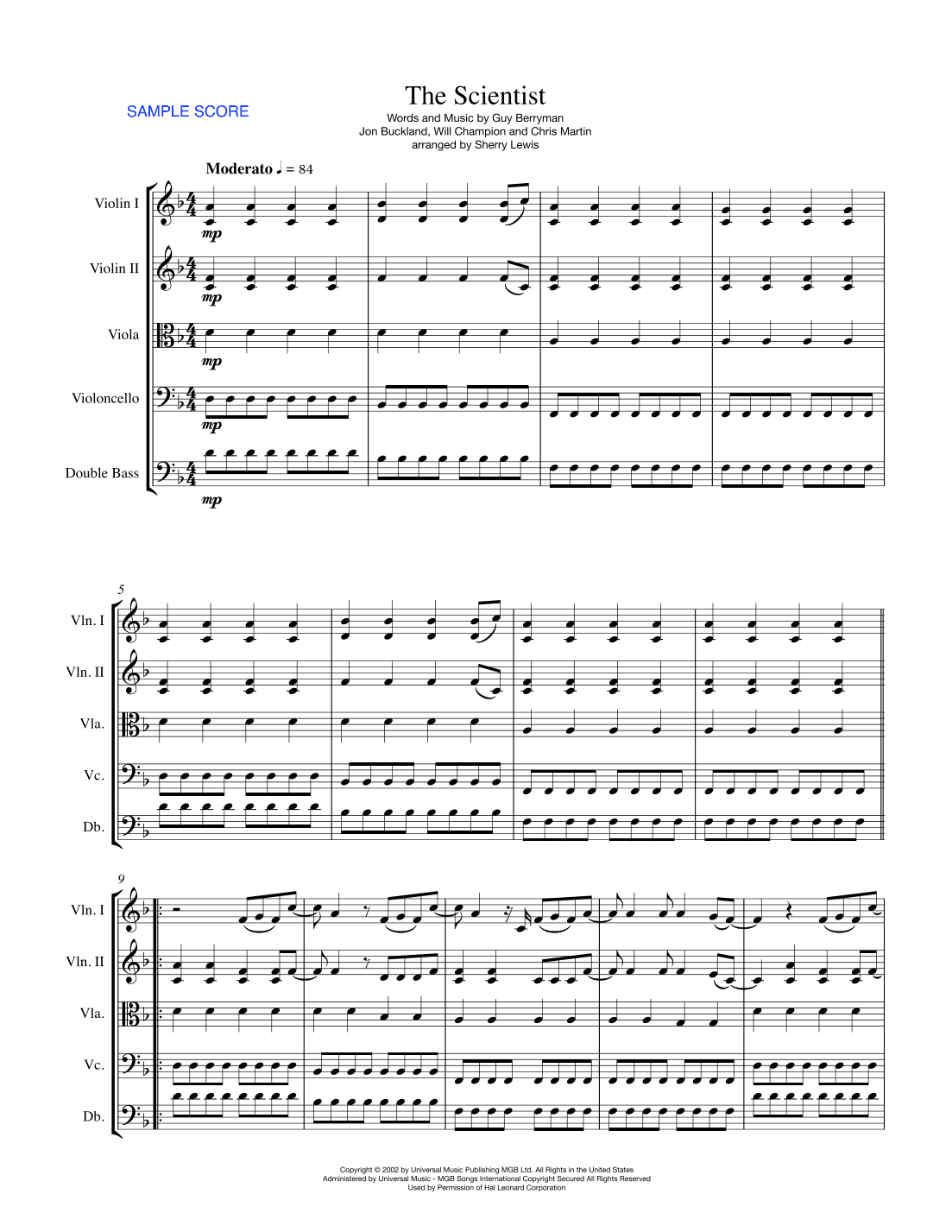 The Scientist (arr. Sherry Lewis)