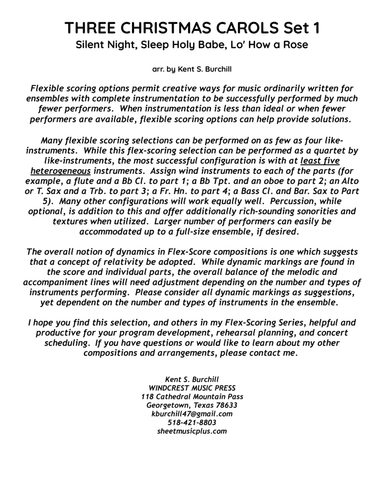 THREE CHRISTMAS CAROLS - SET 1 with Flex-Scoring (arr. Kent S. Burchill)