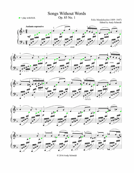 Songs Without Words, Op. 85 No. 1 (arr. Andy Schmidt)