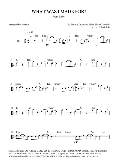 What Was I Made For? (arr. Milanov)