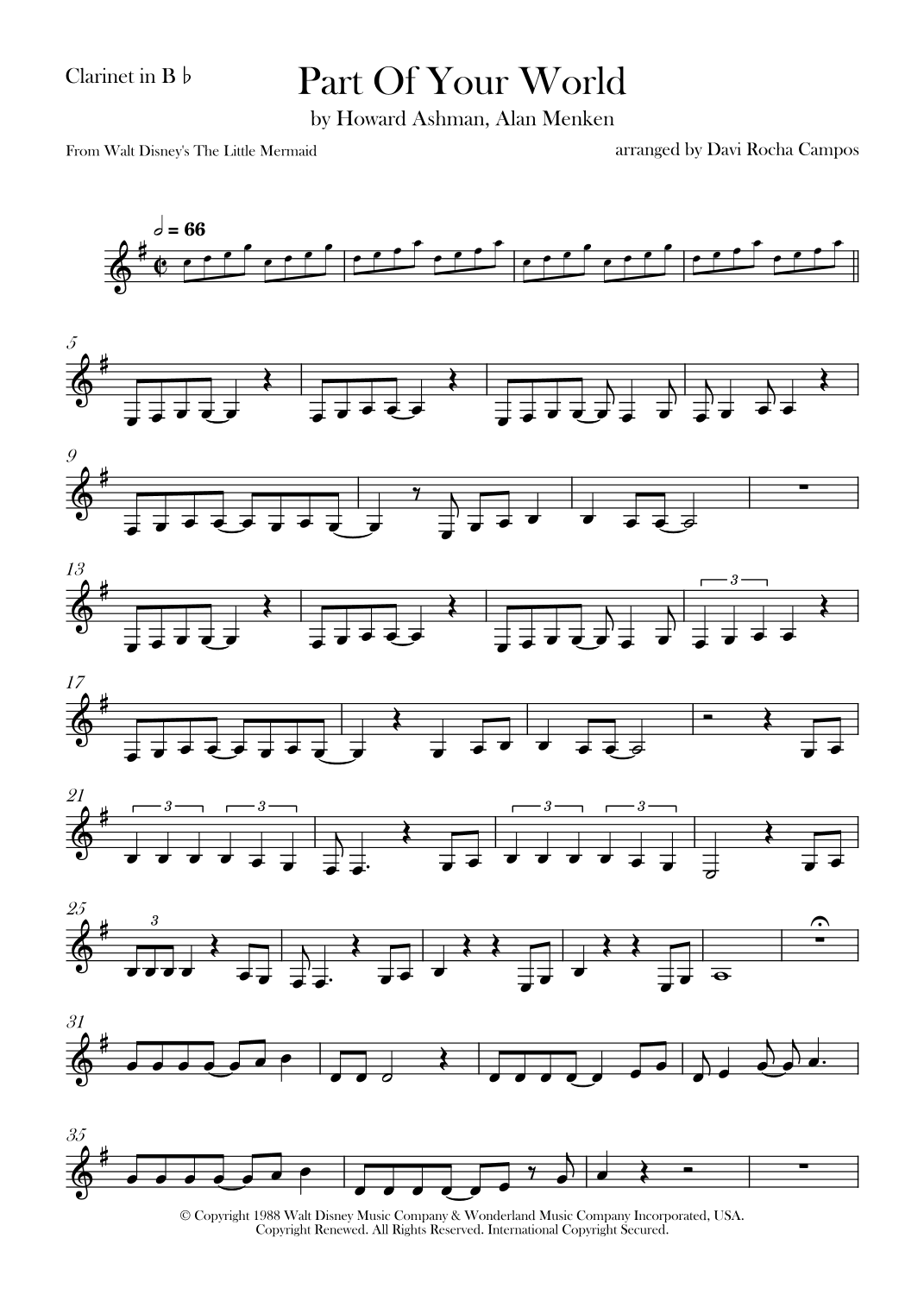 Part Of Your World (arr. Davi Rocha Campos)