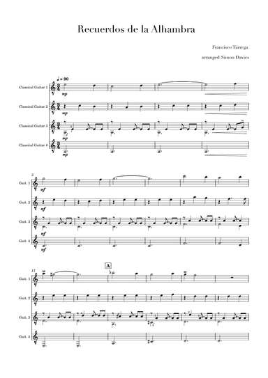 Recuerdos de la Alhambra (arr. Simon Davies)