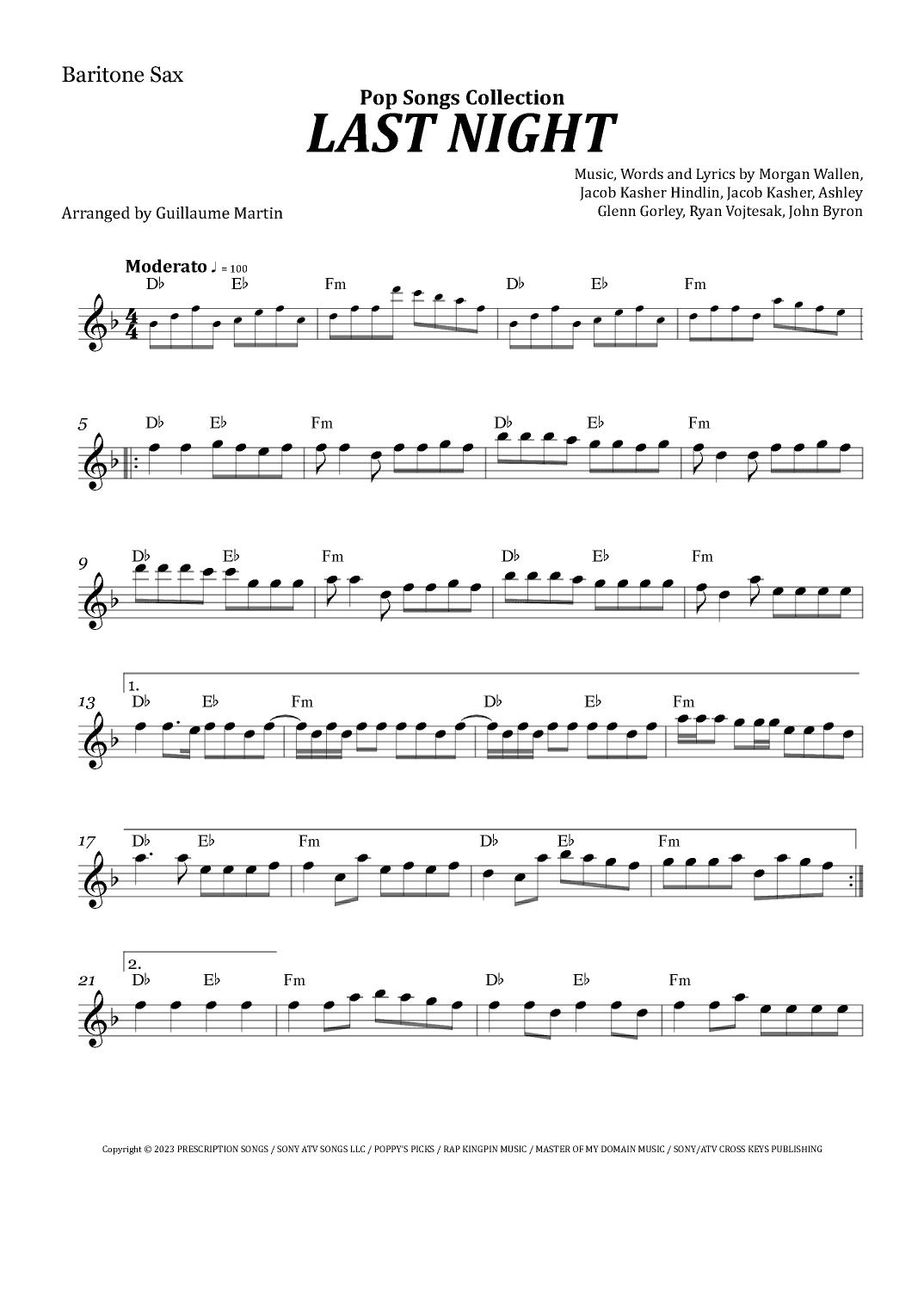 Last Night (arr. Guillaume Martin)