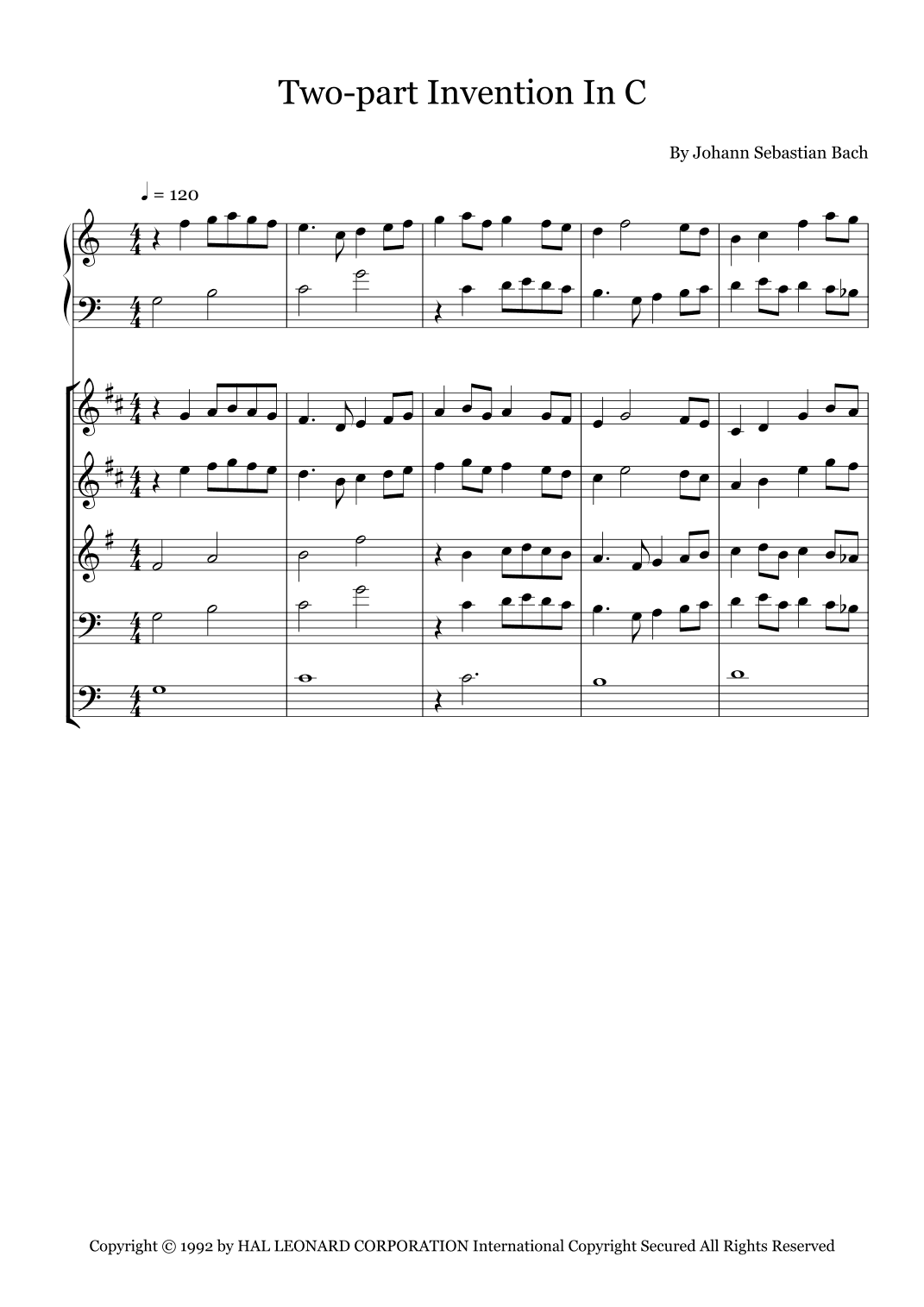 Two-part Invention In C (arr. Fernanda Moura)