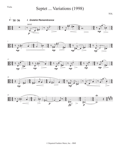 Septet, opus 77 ... Variations on a Shaker Tune (1998) viola part