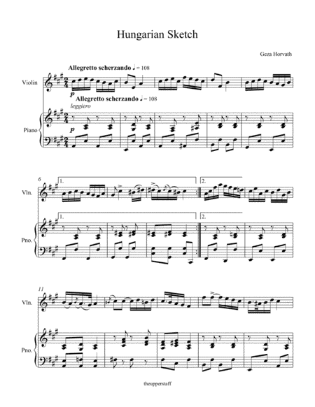 Hungarian Sketch (arr. Nick Lacanski)