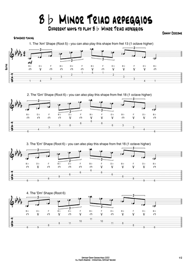 Bb Minor Triad Arpeggios (5 Ways to Play)