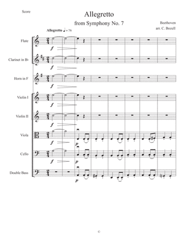 Beethoven Symphony 7, movement 2, abridged (arr. Casey Bozell)