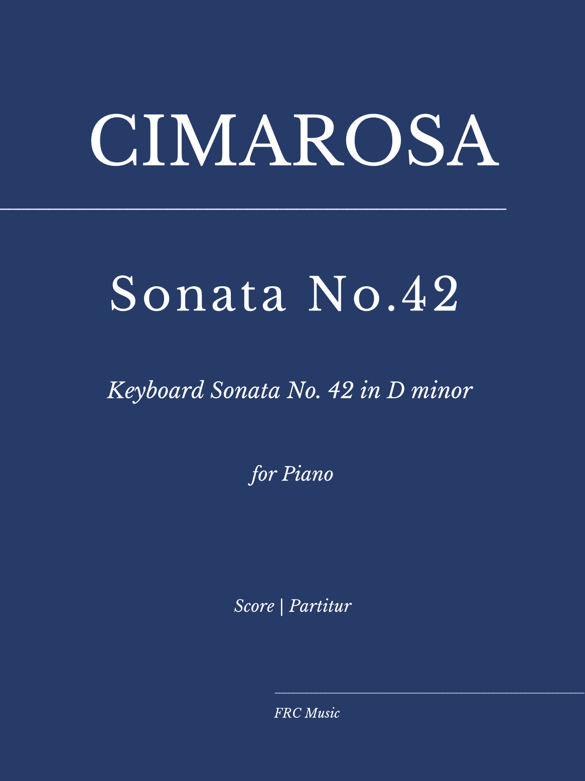 Cimarosa: Sonata No. 42 in D minor (as played by Víkingur Ólafsson) (arr. Flavio Regis Cunha)
