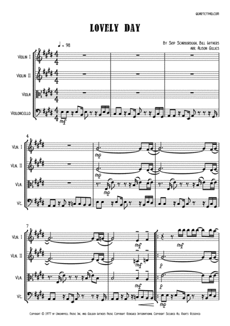 Lovely Day (arr. Alison Gillies)