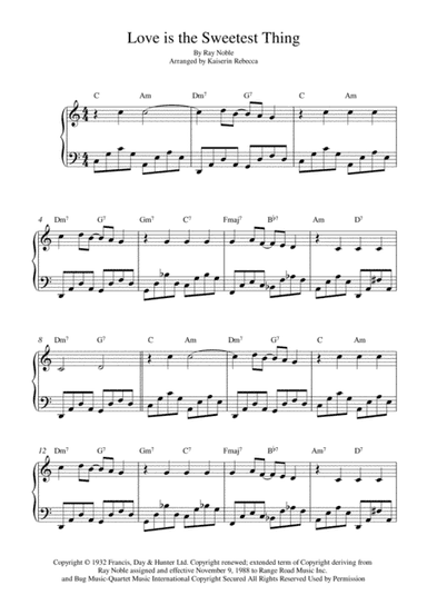 Love Is The Sweetest Thing (arr. Kaiserin Rebecca)