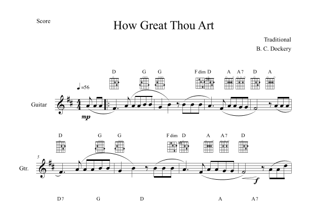How Great Thou Art (Guitar Solo or Duet) (arr. B. C. Dockery)