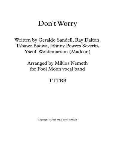 Don't Worry (arr. Miklos Nemeth)