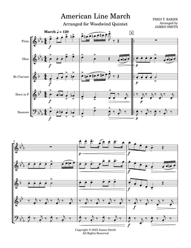 American Line March for Woodwind Quintet (arr. James Smith)