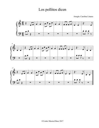 Los Pollitos dicen (arr. Centro Musical Base)