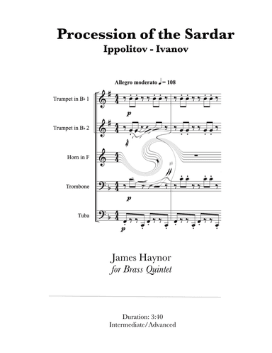 Procession of the Sardar for Brass Quintet (arr. James Haynor)