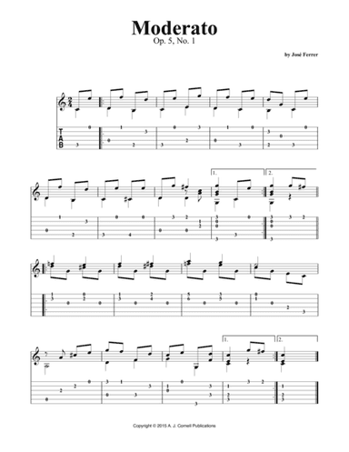 Moderato, Op. 5, No. 1 (arr. A. J. Cornell Publications)