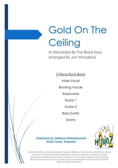 Gold On The Ceiling (arr. Jon Woodend)