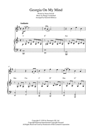 Georgia On My Mind (arr. Kaiserin Rebecca)