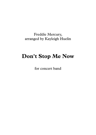 Don't Stop Me Now (arr. Kayleigh Huelin)