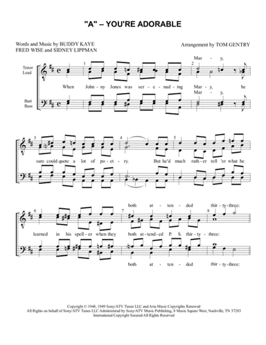 A - You're Adorable (arr. Tom Gentry)