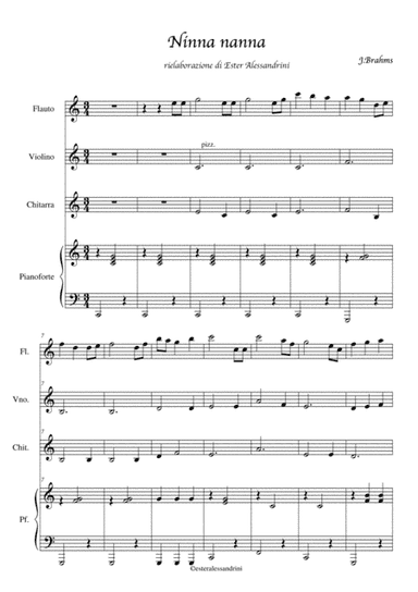 Lullaby - Ninna Nanna (quartet) (arr. Ester Alessandrini)
