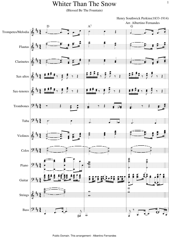 Whiter Than The Snow - Score Only (arr. Albertino Fernandes)
