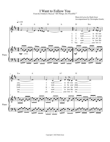 I Want to Follow You - From the Christian Children's Musical, "All Things Are Possible!"