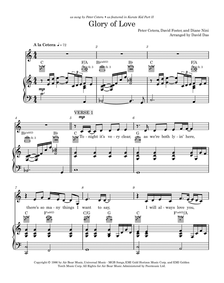 Glory Of Love (arr. David Das)